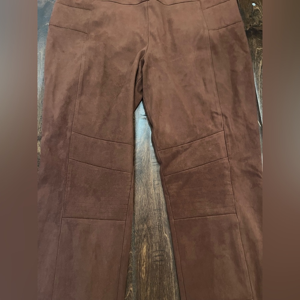 Sundance Luxe Dream Soft Faux Suede Leggings Pants Brown size 8 - Picture 4 of 9